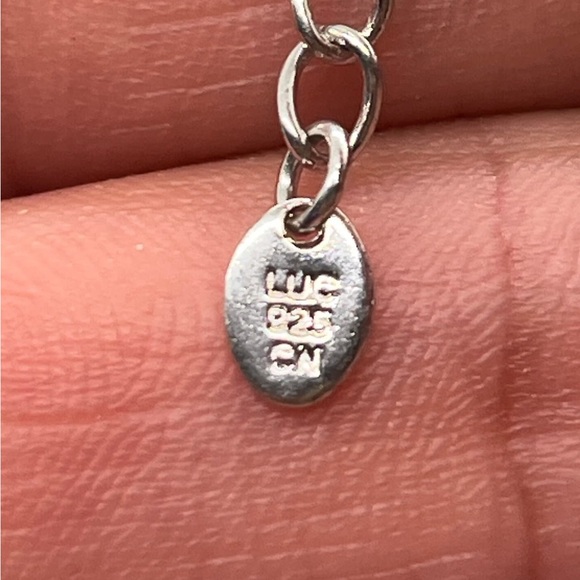 A 5 Strand Turquoise and Sterling Silver Signed Lucas Lameth Necklace - Picture 3 of 6